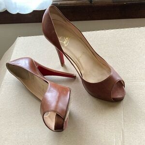 Authentic Christian Louboutin peep toe heels